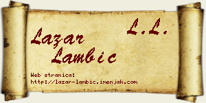 Lazar Lambić vizit kartica